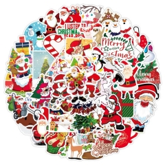 50Pcs Christmas Cartoon Pattern Decorative Collectible Waterproof Anime Luggage Stickers