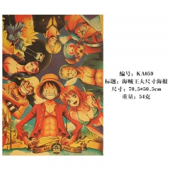 70.5*50.5 CM One Piece Cartoon Placard Home Decoration Retro Kraft Paper Anime Poster