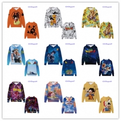 10 Styles Dragon Ball Z Cartoon Color Print Cosplay Anime Hoodies