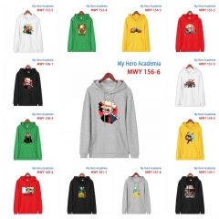 10 Styles 6 colors My Hero Academia Pure Cotton Hooded Anime Long Hoodie