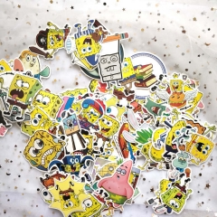 100pcs/set SpongeBob SquarePants Different Cartoon Cute Wholesale Anime Stickers Set