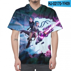 Hot Sales Arcane: League of Legends Jinx Cosplay 3D Digital Print T Shirt For Adult And Children