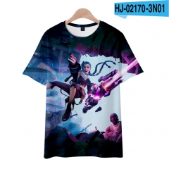 Hot Sales Arcane: League of Legends Jinx Cosplay 3D Digital Print T Shirt For Adult And Children