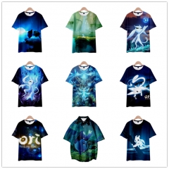 11 Styles Anime Ori and the Blind Forest Cosplay 3D Digital Print T Shirt For Adult And Children