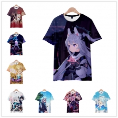 8 Styles Anime Blue Archive Cosplay 3D Digital Print T Shirt For Adult And Children