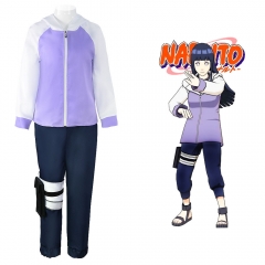 Naruto Hyuga Hinata Cos Coat+Pants+Kunai Bag Anime Costume Set