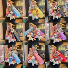 8 Styles My Little Pony Pikachu Mickey Minnie Donald Daisy Duck Lilo Stitch Hello Kitty Mario Anime Figure Keychain