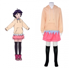 Naruto Uzumaki Himawari Cosplay Hoodie+Dress+Socks Anime Costume  Set