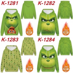 4 Styles The Grinch Thickened Cashmere Anime Hooded Hoodie
