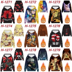 10 Styles Naruto Thickened Cashmere Anime Hooded Hoodie