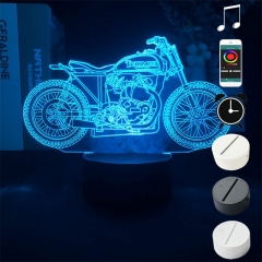 2 Different Bases Motorbike Anime 3D Nightlight with Remote Control