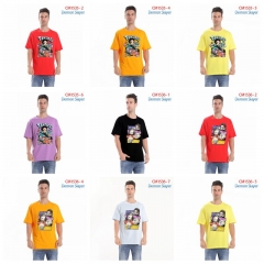 7 Colors 2 Styles Demon Slayer: Kimetsu no Yaiba Cartoon Pattern Anime Cotton T-shirts
