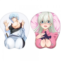 2 Styles Gintama 3D Breast Sexy Mouse Pad Silicone Wrist