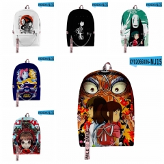 10 Styles Spirited Away 3D Digital Print Anime Backpack Bag