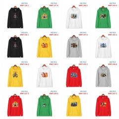 6 Colors 6 Styles One Piece Pure Cotton Hooded Anime Hoodie With European Size