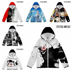 10 Styles Tokyo Ghoul Cosplay 3D Digital Print Anime Cotton Coat