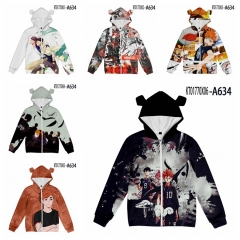 10 Styles Haikyuu Cosplay 3D Digital Print Anime Hoodie With Zipper