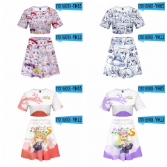 10 Styles Miss Kobayashi's Dragon Maid Cosplay 3D Digital Print Anime T-shirt and Skirt Set