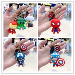 6 Styles Marvel Series Spider Man/Captain America/The Thor/Iron Man/The Hulk Cosplay Cartoon Character Anime Figure Keychain