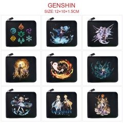21 Styles Genshin Impact Cosplay Decoration Cartoon Character Anime PU Wallet Purse