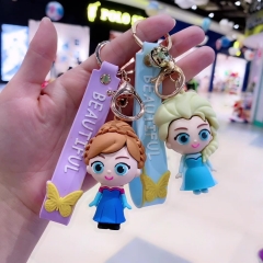 3 Styles Frozen Elsa Cosplay Cartoon Character Decorative Anime Figure Keychain