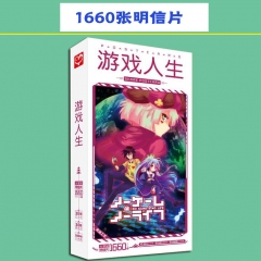 No Game No Life Cartoon Postal Card Sticker Wholesale Anime Postcard 1660pcs/set