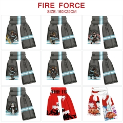 9 Styles Fire Force Cartoon Character Cosplay Anime Plush Scarf (25*160CM)
