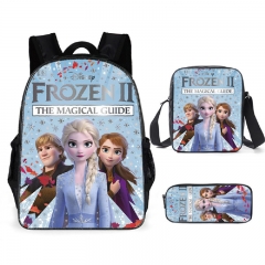 23 Styles Frozen Polyester Canvas School Student Anime Backpack+Shoulder Bag+Pencil Bag(set)