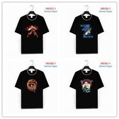 12 Style 2 Colors Demon Slayer: Kimetsu no Yaiba Cartoon Pattern Anime Cotton T-shirts