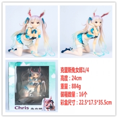 24CM Bunny Girl Binding Chris Aqua Cartoon Character Model Toy Collection PVC Anime Figure