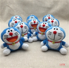 11cm Doraemon Cosplay Cartoon For Kids Gift Doll Anime Plush Toy Pendant (10pcs/set)