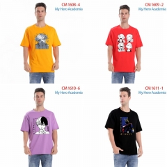 6 Styles 7 Colors My Hero Academia Cartoon Pattern Anime Cotton T-shirts