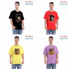 2 Style 7 Colors Dragon Ball Z Cartoon Pattern Anime Cotton T-shirts