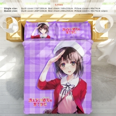 Saekano: How to Raise a Boring Girlfriend Anime Bed Sheet+Quilt Cover+Pillow Covers(4PCS/SET)