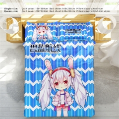 Blue Archive Anime Bed Sheet+Quilt Cover+Pillow Covers(4PCS/SET)