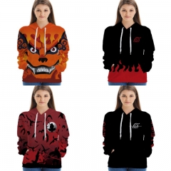 8 Styles European Size Naruto Pattern Color Printing Patch Pocket Hooded Anime Hoodie