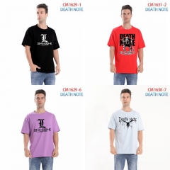 3 Styles 7 Colors Death Note Cartoon Pattern Anime Cotton T-shirts