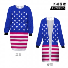 American Flag Long Sleeves Anime Apron
