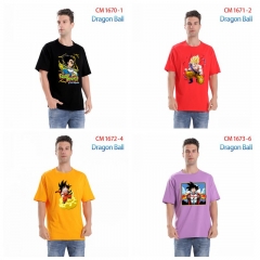 5 Styles 7 Colors Dragon Ball Z Cartoon Pattern Anime Cotton T-shirts