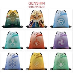 20 Styles Genshin Impact 3D Digital Print Anime Drawstring Bags