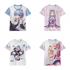 8 Styles Re:Life in a Different World from Zero/Re: Zero Digital Print Shirts Anime T-shirt