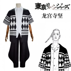 Tokyo Revengers Draken Cartoon Character Cosplay Cloak Shirt Shorts Anime Costume Set For Adult