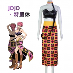 JoJo's Bizarre Adventure Trish Una Cartoon Character Cosplay Costume Anime Skirt+Top
