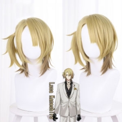 Vtuber Rainbow Club Virtual Idol Anchor Ike Luca Kaneshiro Mixed Yellow Brown Gradient Ponytail Cartoon Character Cosplay For Party Anime Wig