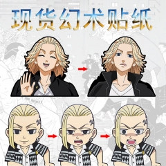 1 Styles Tokyo Revengers Cartoon Can Change Pattern Lenticular Flip Anime 3D Stickers