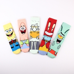 5 Styles One Size SpongeBob SquarePants Cotton and Polyester Long Socks