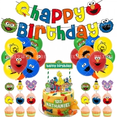 Sesame Street For Birthday Party Decoration Anime Balloon Set