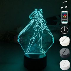 2 Different Bases Pretty Soldier Sailor Moon Anime 3D Nightlight with Remote Control