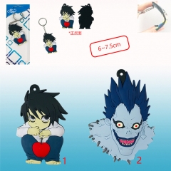 2 Styles Death Note Cosplay Cartoon Character Anime One Side Rubber Keychain