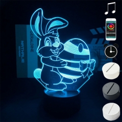 2 Different Bases Rabbit Anime 3D Nightlight with Remote Control